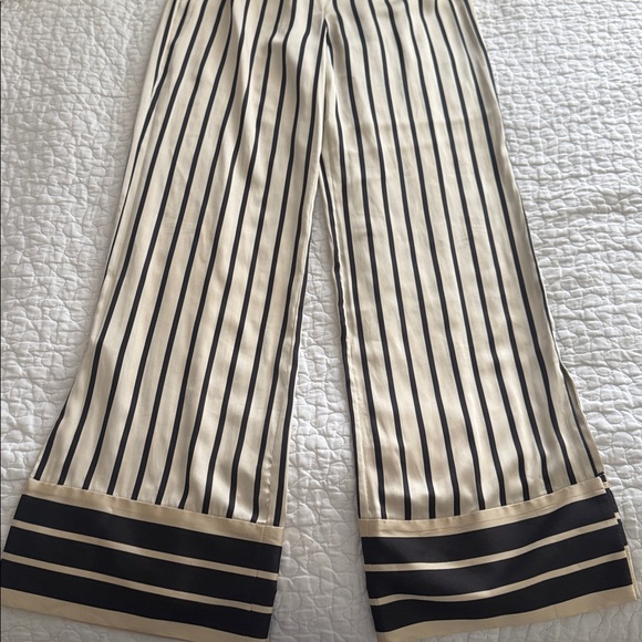 Striped Black and Cream women’s Pants - Picture 2 of 3